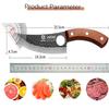 WXCOO Professional Hand Forged Butcher Knife with Wooden Handle Stainless Steel Boning Knife Cutter Full Tang Kitchen Knife