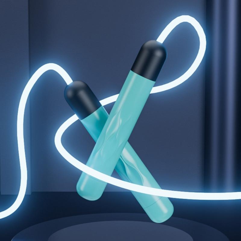 LED Exercise Jump Ropes Light Up Rope Training Sports Equipment Skipping Rope Fitness Adjustable Night Glowing Skip Rope