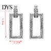 Damen-Ohrstecker mit Strass-Intarsien, hohl, rechteckig, Schmuck, Geschenk
