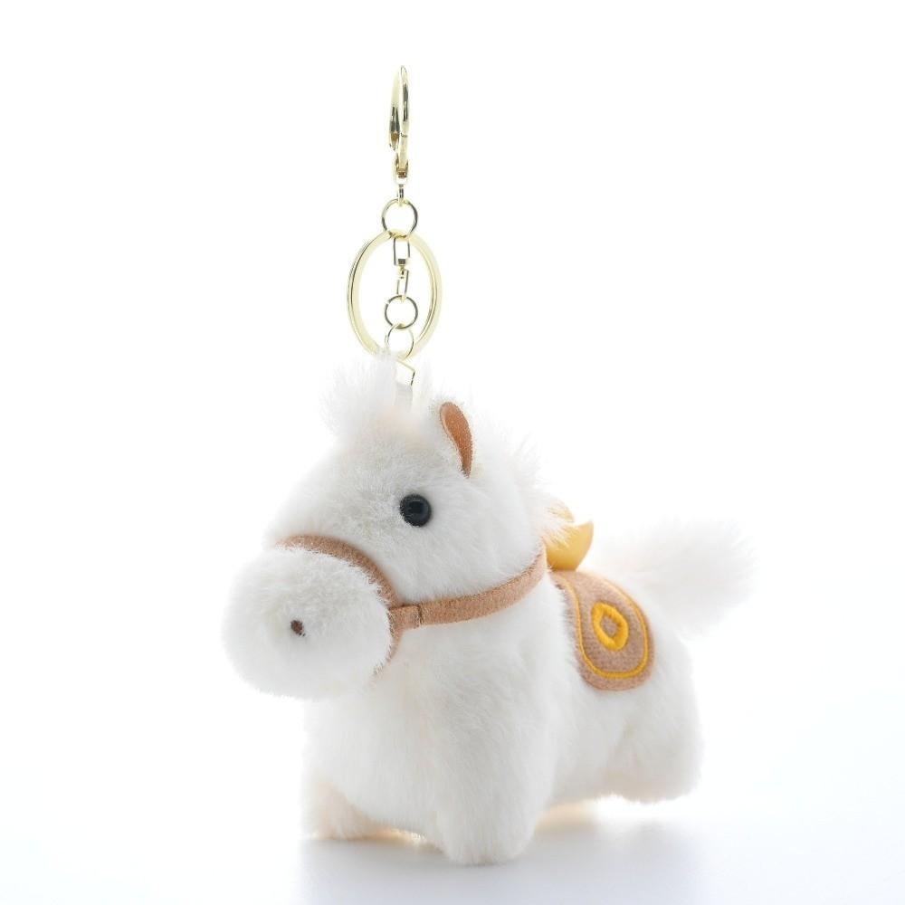 Cute Yuanbao Pony Plush Pony Keychain Year of Horse Long Hair Plush Horse Pendant Stuffed Animal Soft Bag Pendant Couple