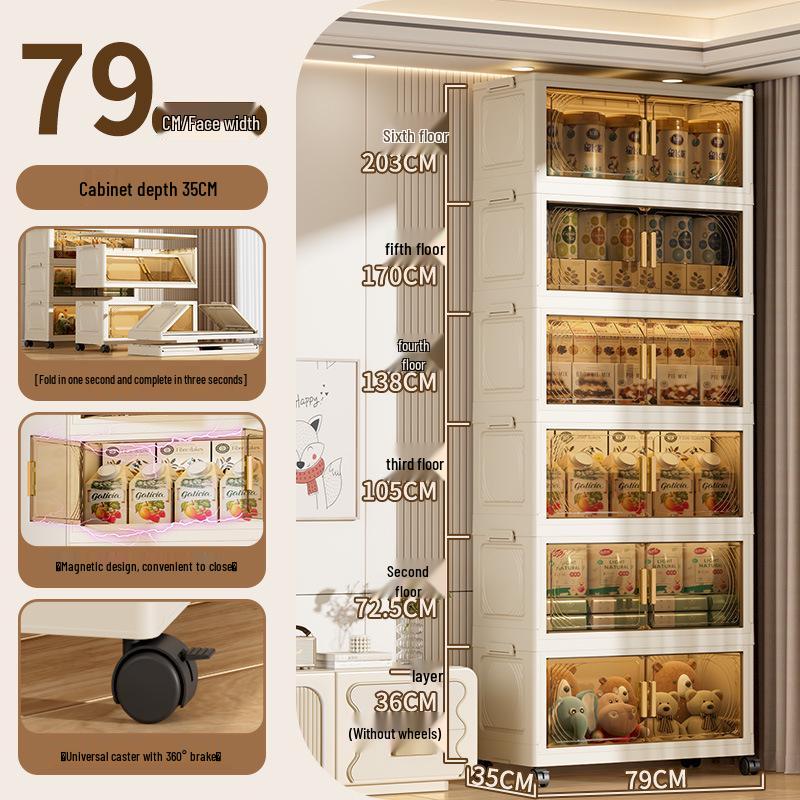 Multi-layer Folding Plastic Storage Cabinet: Shoe, Toy, and Medicine Organizer for Living Room