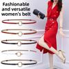 Leather Dress Belt For Women With Metal Closure And Fine Finish For Casual Wear