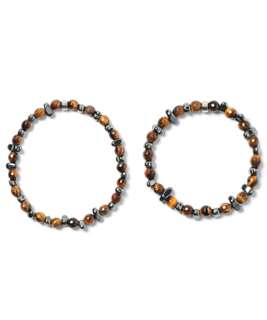 Jbans Classic Asymmetrical Seahorse Chip Mix Tiger Eye Bracelet (C2503Ac1346_Yl)