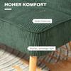 2-Seater Upholstered Sofa, Wood, Velvet-Like Polyester, Foam, 117 x 56.5 x 77 cm, Green