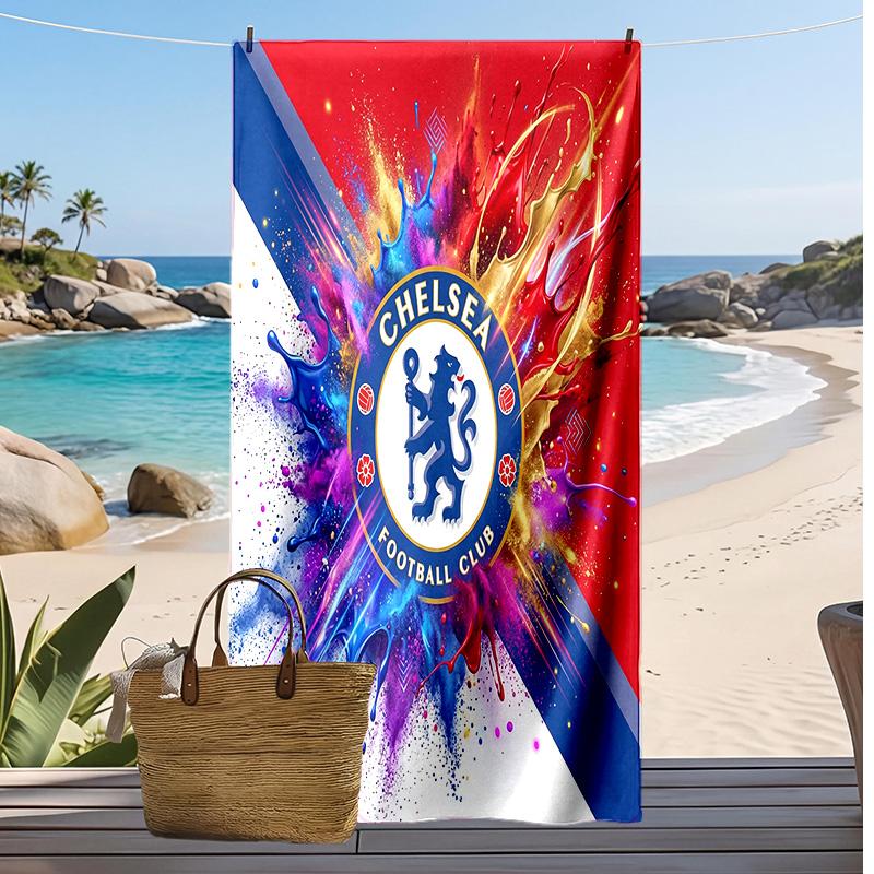 Chelsea FC Printed Beach Towel Quick Dry Soft TowelPortable Large Rectangular Beach Blanket for Travel Swimming Pool