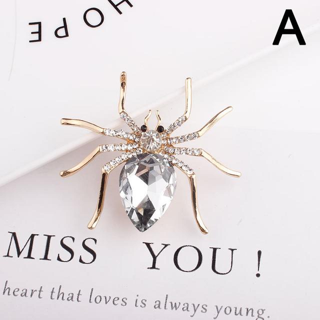 Fashion Spider Crystal Rhinestone Brooches Pin Insect Bijouterie Corsage Brooches For Women Wedding Party Gift Clothing Decor
