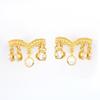 White Cubic Zirconia Ear Cuff Earrings 925 Silver Yellow Gold Plated