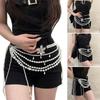 Fashionable Imitation Pearls Flower Waist Chain Belt Imitation Pearls Texture Perfect for Enhancing Party Outfits