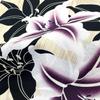 Fuuka Yukata Children Girls Kids Set 2 Piece Obi 130cm Lily Black Beige Purple in [Fuuka] (Heiko Obi/Made Japan/Navy) 07-130-B233