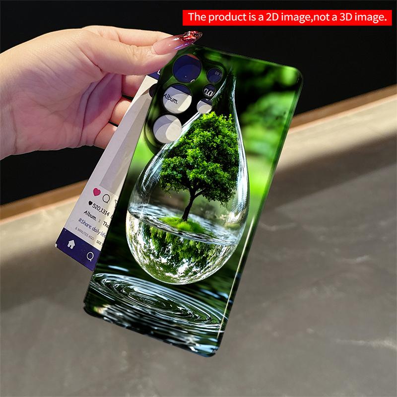 2DFlat Samsung Phone Case Water Drop with Tree Inside Applicable To Galaxy S22 S23 S24 S25ULTRA S26 A12 A13 A14 A15 A16