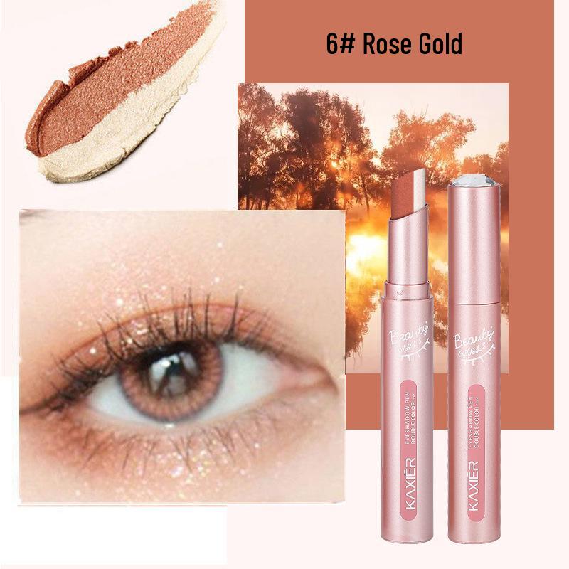 

Cahill Shimmering Gradient Eyeshadow Stick - Two-Color, Smudge-Proof, Earth Tone Makeup