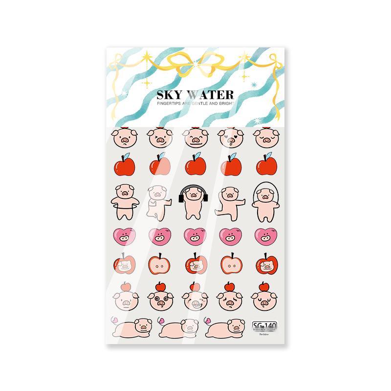 SKY 3D Korean Apple Pig Nail Art & Phone Case Stickers