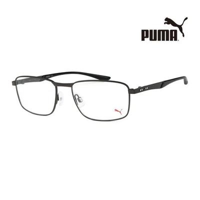 Puma Eyeglass Frames PU0093O 001 Square Metal Glasses for Women and Men