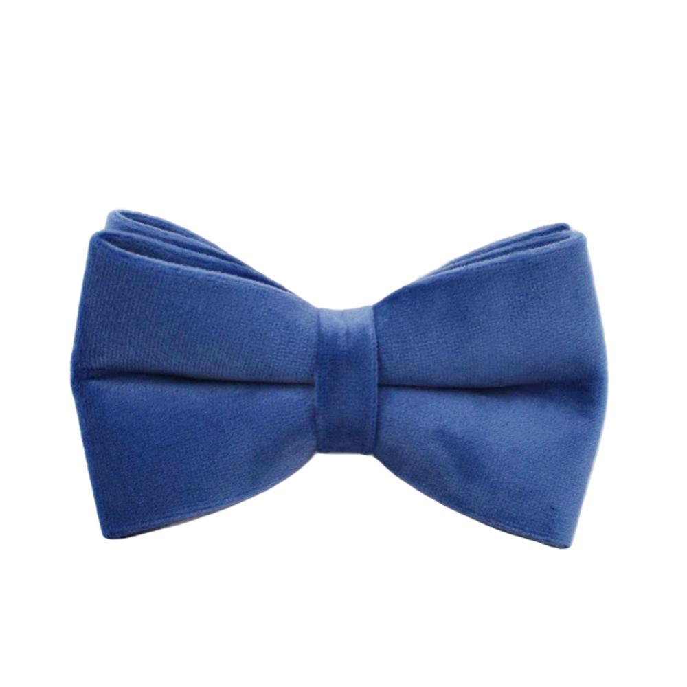 Fashionable Blue Velvet Dog Collar Set - 5-Piece XS