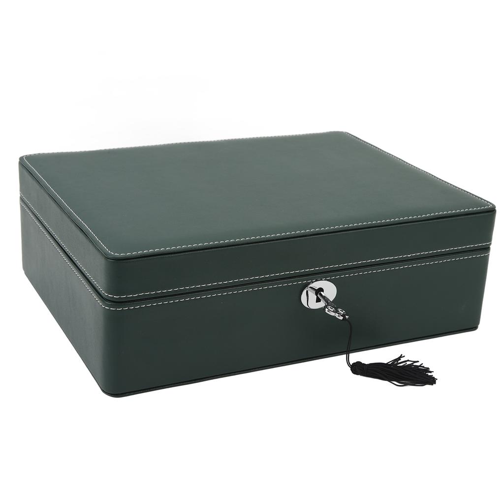 8-Fächer Uhrenbox Vitrine Organizer Schmuckaufbewahrungsbox für Männer Frauen Mikrofaserleder Grün