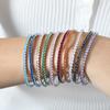 Colorful Elastic Zircon Bracelet: 18K Gold-Plated Titanium Steel, Versatile & Elegant for Women