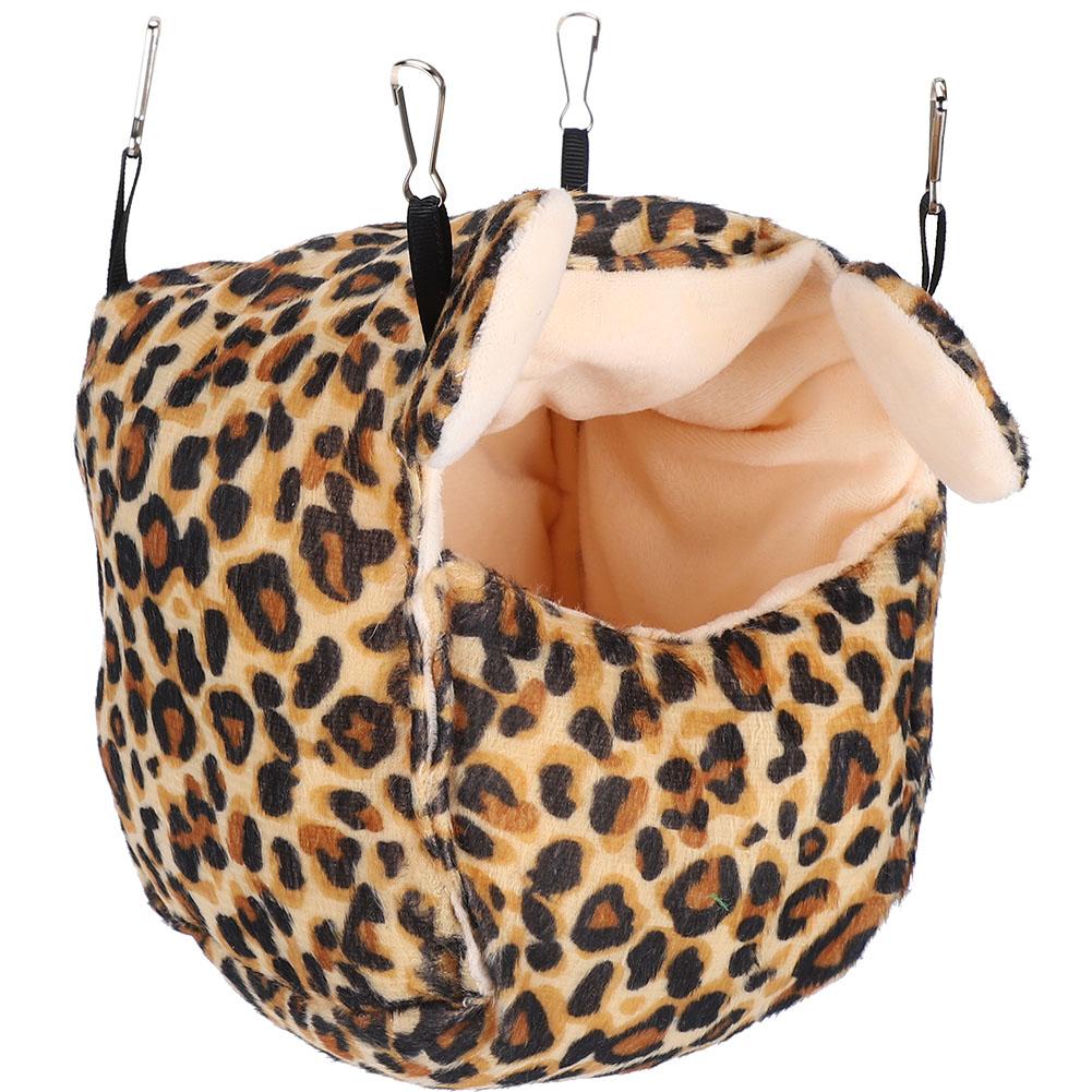 Hamster Hanging Nest Thicken Sugar Gilder Warm Rest Playing Cotton House(Leopard)