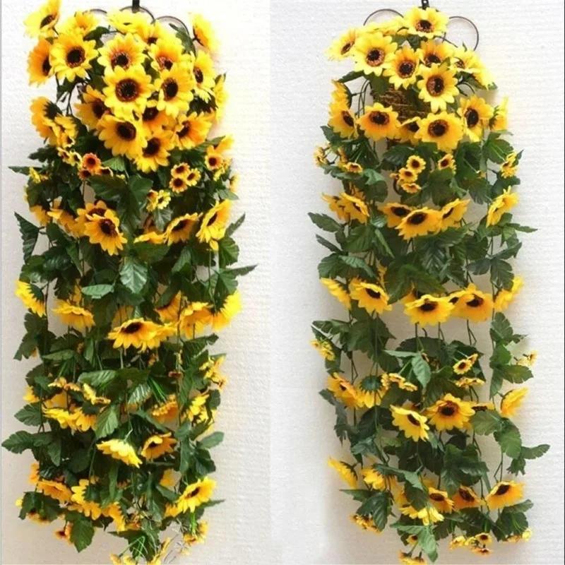 Artificial Yellow Sunflower Wreath Wedding Floral Arch Decoration, Vibrant And Beautiful Silk Colors