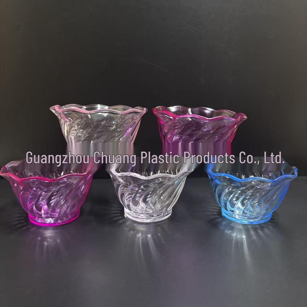 6oz Striped Lace-Shaped Plastic Bowl: Colored Snack, Candy, Fruit, or Small Salad Bowl