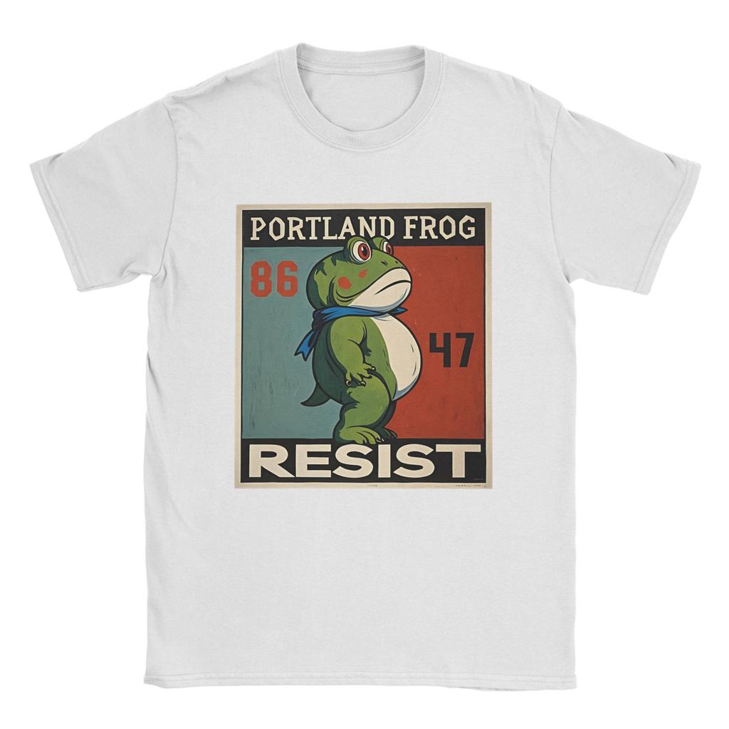 Men's T-Shirts Resist Frogs Portland Frog Stand Strong No Kings In America Since 1776 Cotton Tee Shirt Short Sleeve  T Shirts