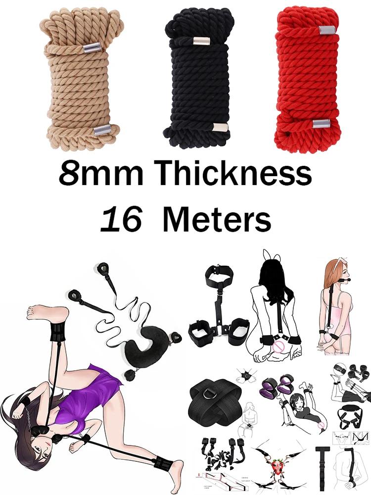 Adult Game Restraints Fetish Erotic Sex Toys For Couples Women Bandage Slave Collars Obedience Handcuffs Master Bondage Kit