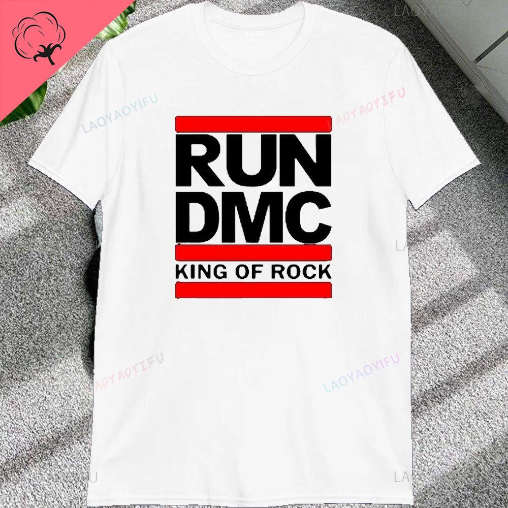 Vintage Run Dmc Hip Hop Rock Muisc Printed Graphic Male Tshirts Short Sleeve Streetwear Loose Women Tshirt Casual Fashion Tees