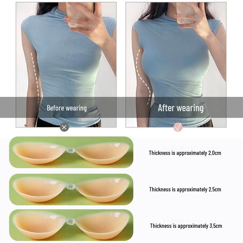

Силіконові накладки на соски Push-Up для жінок - Без бретелей, Дихаючі, Невидимі, Потовщені наліпки для весільної сукні та літнього одягу. Skin Tone + Lift/Double Thickness [2.0cm]