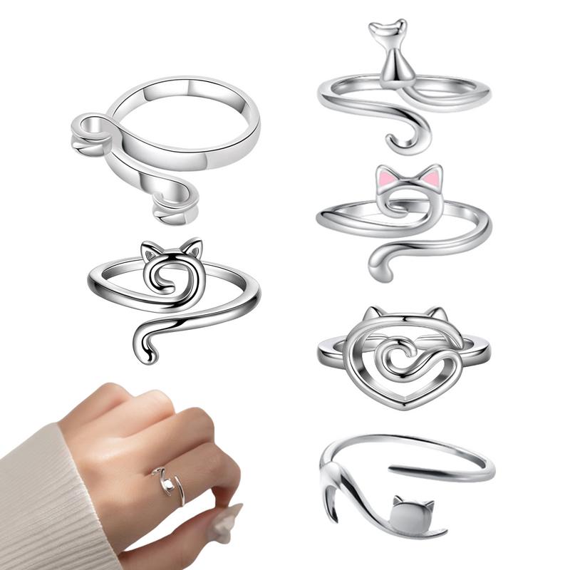Strickring für den Finger 6 Stück Häkel-Spannringe Fingerhalter Schlaufenring Strick-Offener Fingerhut Metall Geflochtene Schlaufe
