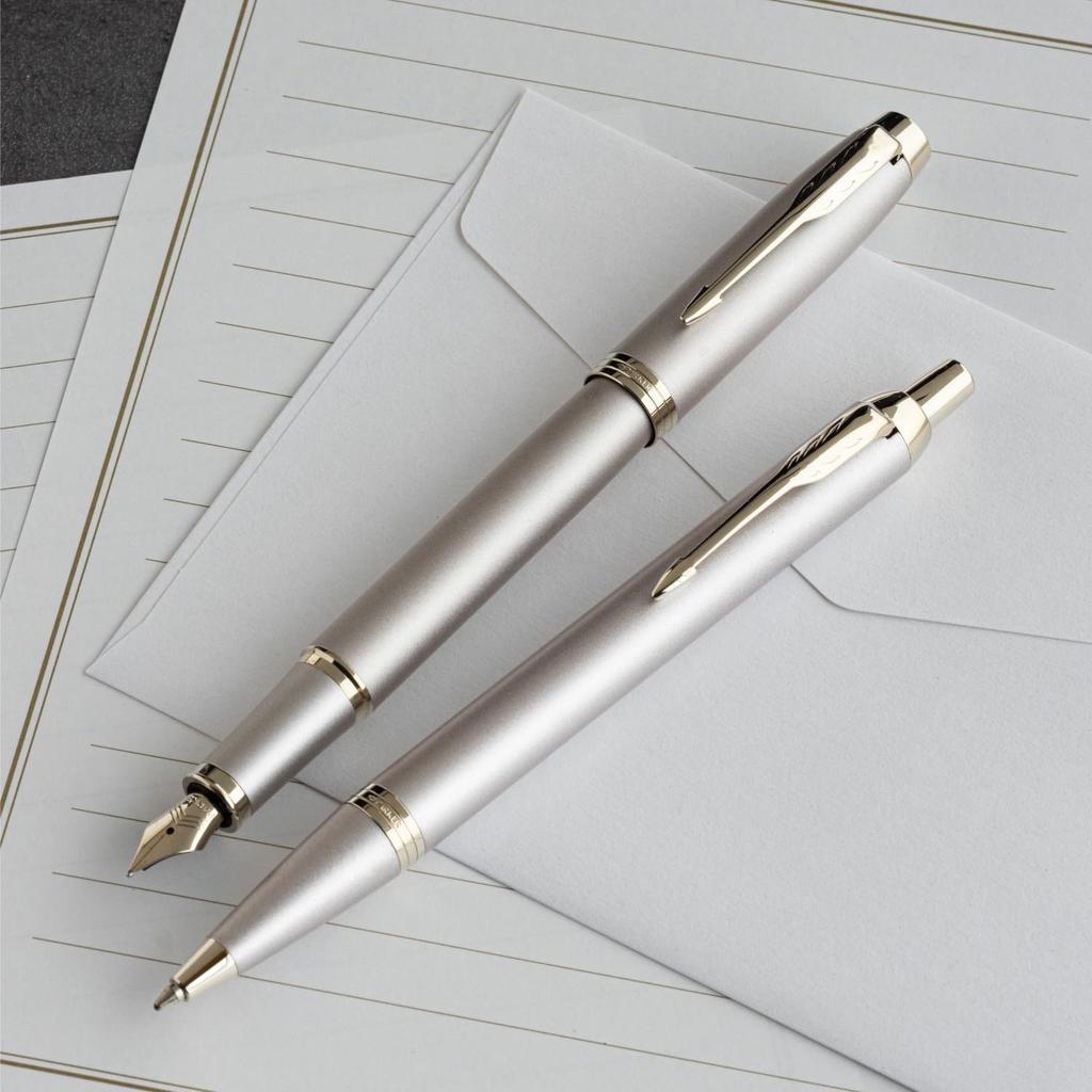 PARKER IM Monochrome Fountain Champagne Fine Gift Box Official 2173271 Pen, CHT, Nib, Included, Import,