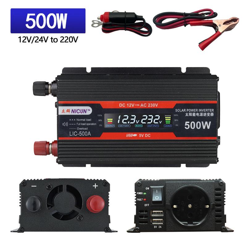 

Автомобильный инвертор 12 В в 220 В высокой мощности 500 Вт 1000 Вт 2000 Вт бытовой преобразователь мощности повышающий напряжение DC24V 350W/500W