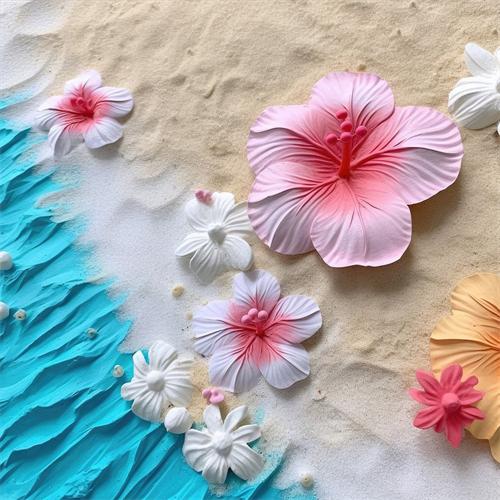 Diamond Painting Set Seaside Flower Full Square Round 5D Diy Embroidery Mosaic Beach Landscape Home Decor