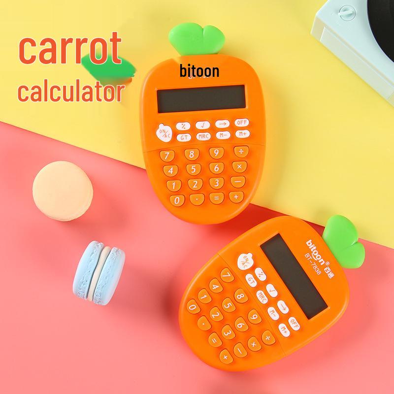 Baitong 7838 Cute Carrot Mini Calculator for Students