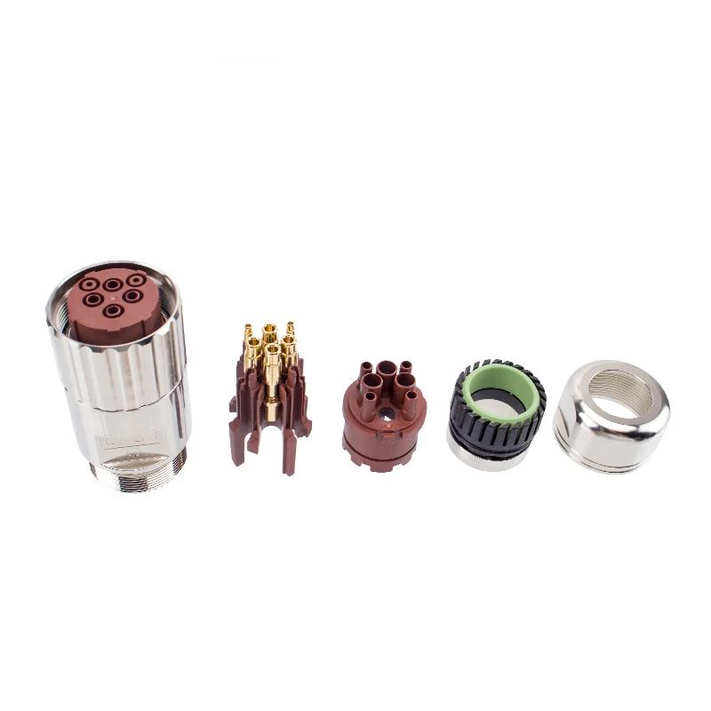Waterproof IP67 Aviation Male Female Plug Socket M40 6Pin 8 Pin Power Connector High Current Large Motor Encoder Servo Adapter