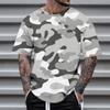 Fashion Men's Short Sleeve Round Neck Printed Top Blouse