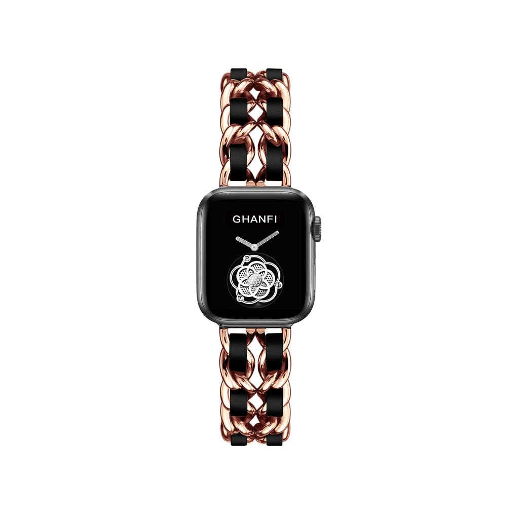 Řemínek z nerezové oceli pro Apple Watch série 6 řemínek SE 40 mm 44 mm Kožené hodinky iWatch 5 4 3 Náramek Correa 38 mm řemínek 42 mm Příslušenství