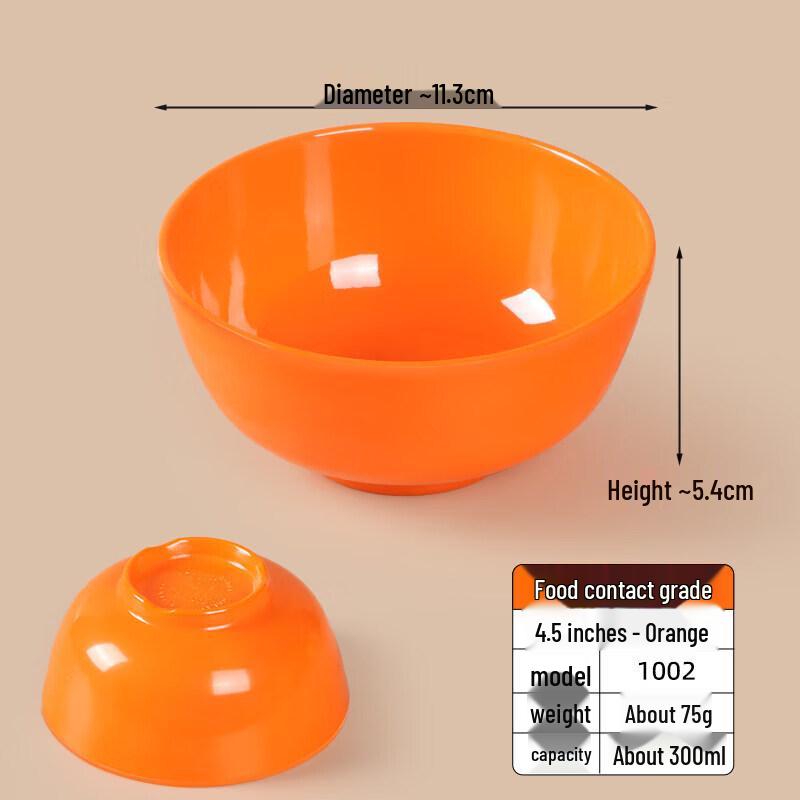 Qiwei Commercial Melamine Rice & Soup Bowls (10-Pack)