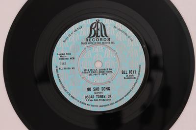 7inch Record OSCAR TONEY JR. - No Sad Song BLL1011 Bell Records 1968 UK Soul/Funk Used