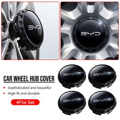 4PCS Cache-Moyeux de Roue de Voiture Autocollants de Cache-Centre de Jante en Métal 3D Pour BYD Qing Song Tang Yuan E1 E5 E6 F0 F3 F3r F6 G3 G5 G6 I3 L3 M6