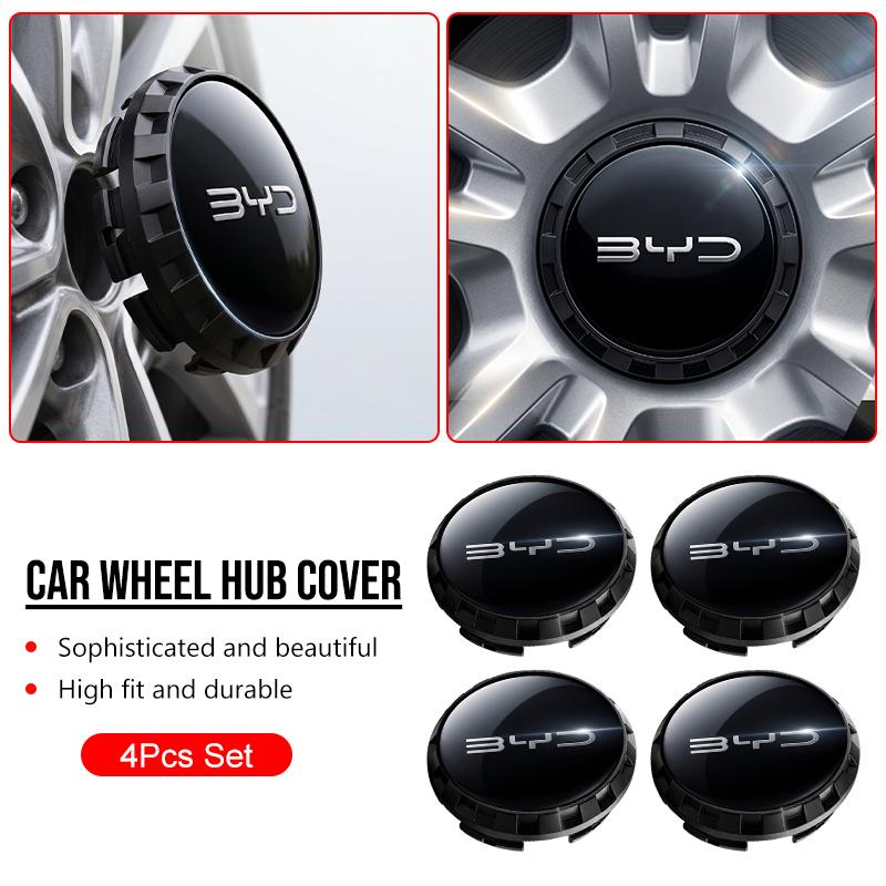 4PCS Car Wheel Hub Cover 3D Metal Rim Center Cap Decals For BYD Qing Song Tang Yuan E1 E5 E6 F0 F3 F3r F6 G3 G5 G6 I3 L3 M6