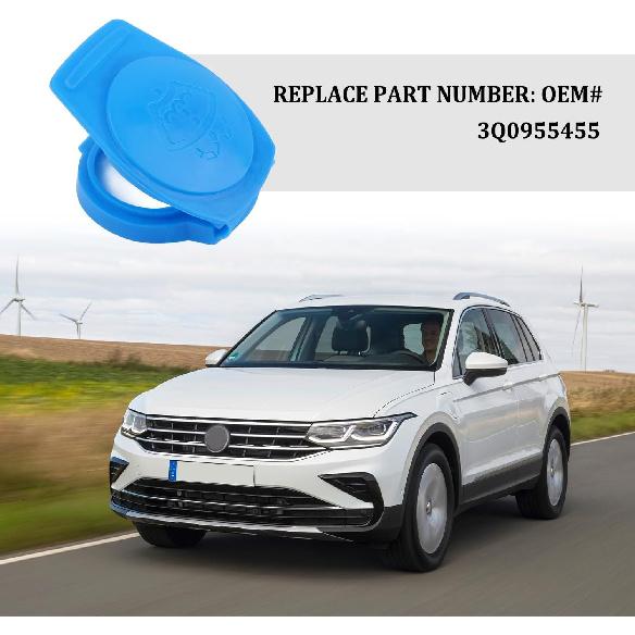 Washer Fluid Cap,OEM#3Q0955455 Windshield Wiper Fluid Cap,Essential Car Accessories Windshield Washer Reservoir Cap Compatible with Volkswagen Atlas