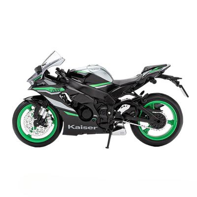 1/12 Kawasaki ZX-10R Motosiklet Araba Oyuncak Modeli Ses ve Işıklı Alaşımlı Döküm Arka Tekerlek Süspansiyonlu Araç Modelleri Hediyeleri Topla