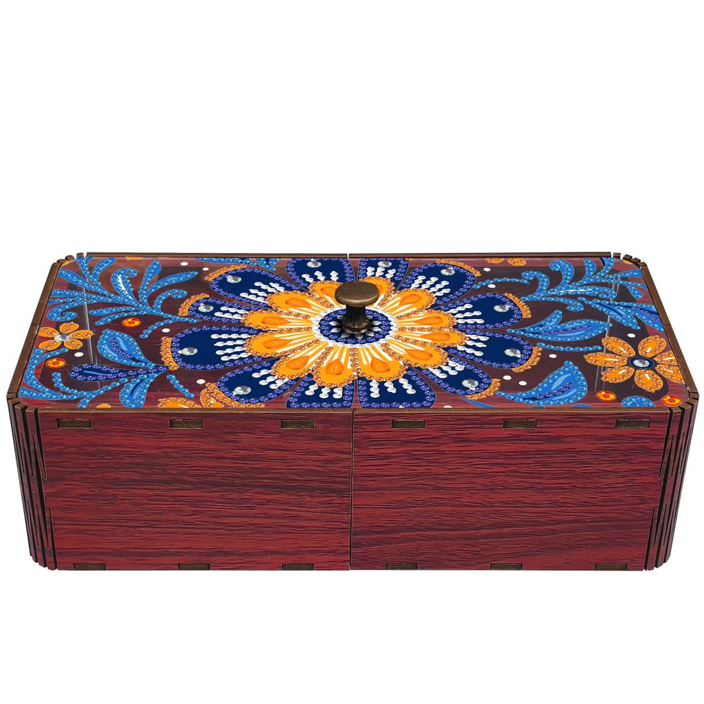 DIY Diamond Art Wooden Storage Box with Lid Diamond Art Storage Case Unique Office Desk & Vanity Organizer