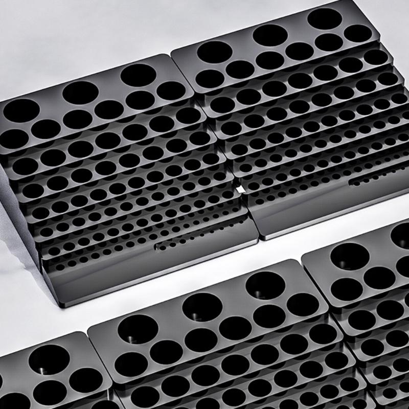 Leichtes schwarzes Werkzeug-Organizer-Rack mit 85 Löchern für Bohrer und Fräserhalter Multifunktionale Werkzeugaufbewahrungsbox