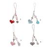 Sparkling Heart Charm Pendant Chain Hanging Decoration for Keys Bag Purse