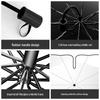 Full Bend Handle Front Windshield Sunshade: Umbrella-Style, Heat-Insulating Sun Protection with Pull Rope