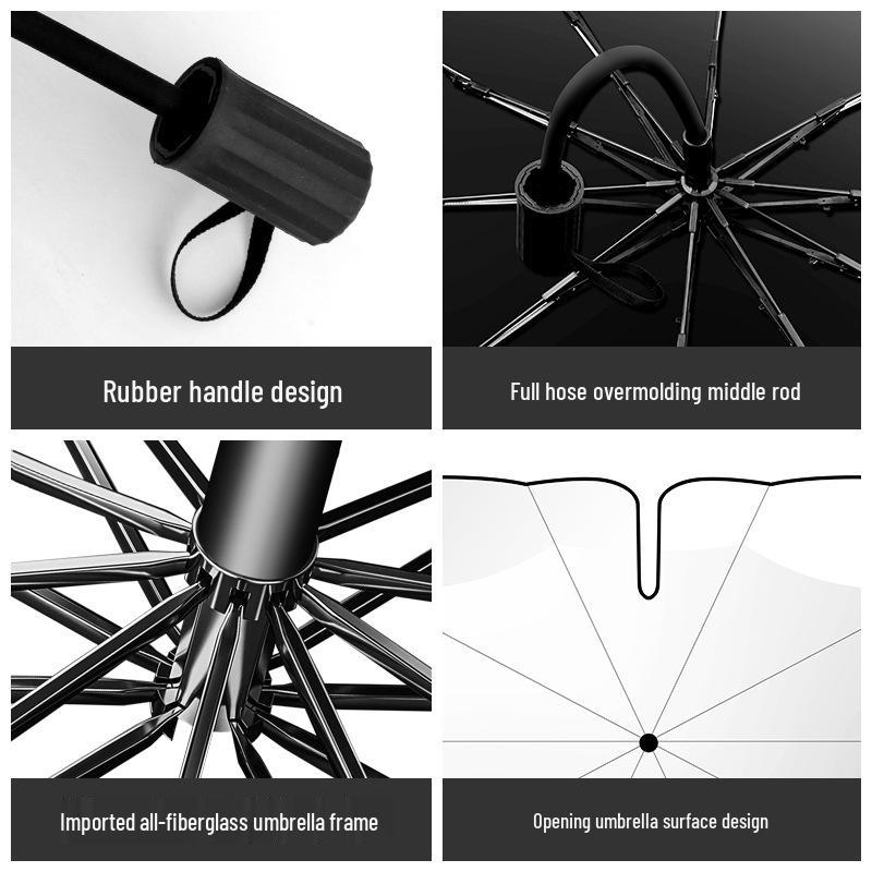 Full Bend Handle Front Windshield Sunshade: Umbrella-Style, Heat-Insulating Sun Protection with Pull Rope