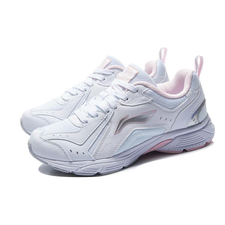 New LiNing Cushioning Anti Slip And Wear Resistant Low Top Running Shoes Women's White Red ARHR192-2