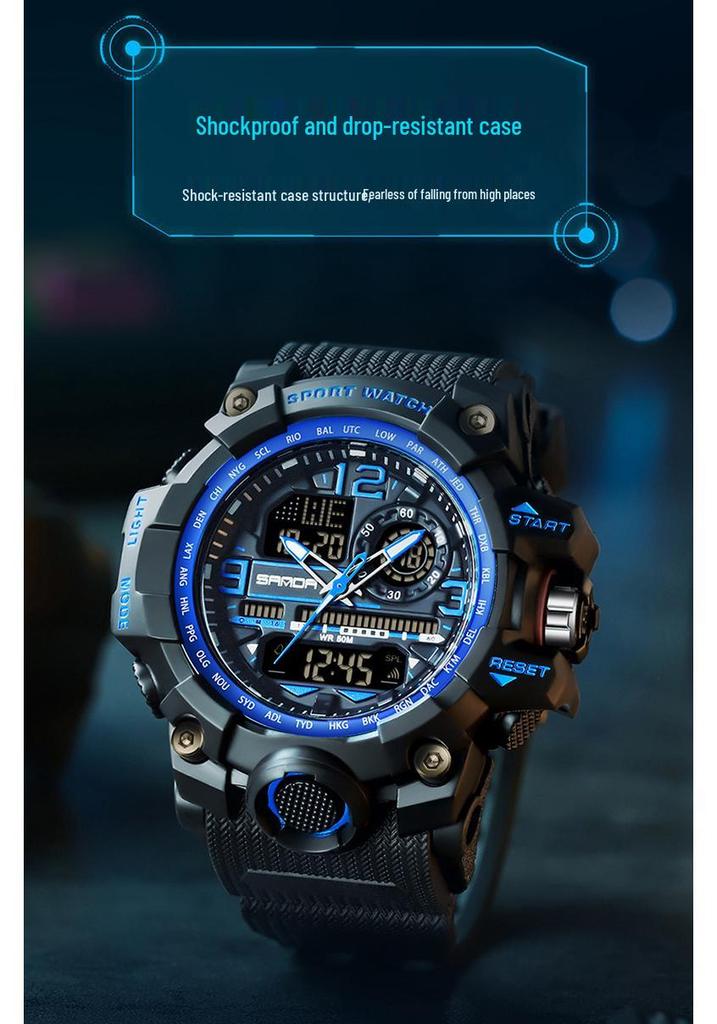 Sanda Dual Display Multifunctional Fashion Watch for Students