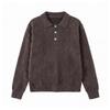 Unisex Retro Japanese Style Knit Sweater With Collar Warm Loose Fit Long Sleeve Winter Casual Wear
