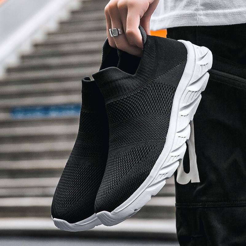 

Дышащая мужская повседневная обувь, мужские вулканизированные туфли без шнуровки, легкие мужские повседневные кроссовки, мягкие нескользящие уличные лоферы на плоской подошве 39 темно серый